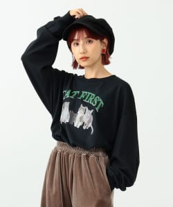〈UNISEX〉mmts / NEKOTOMO CAT FIRSTロングスリーブＴシャツ