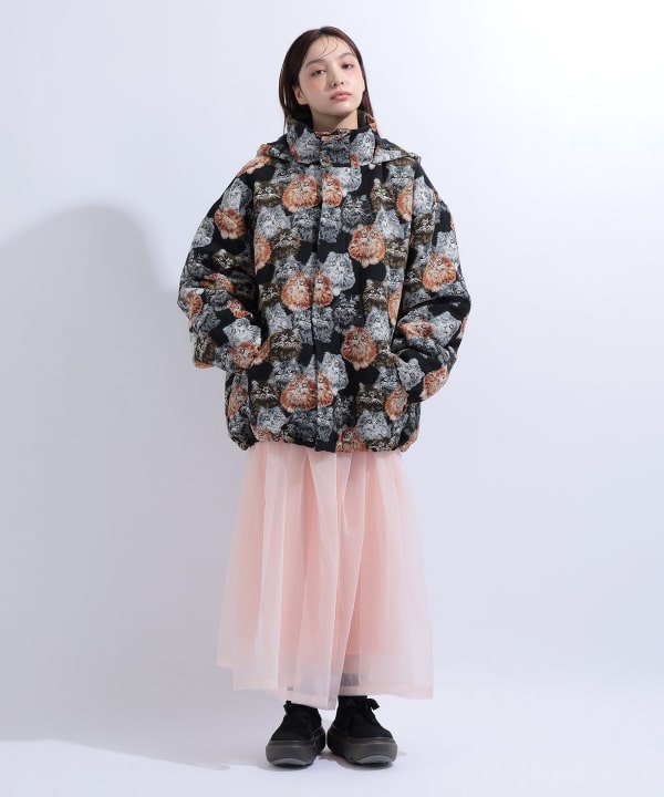 【+10%ポイントUP】猫 いっぱい フード ブルゾン Model : H163 B85 W58 H92　Size : L