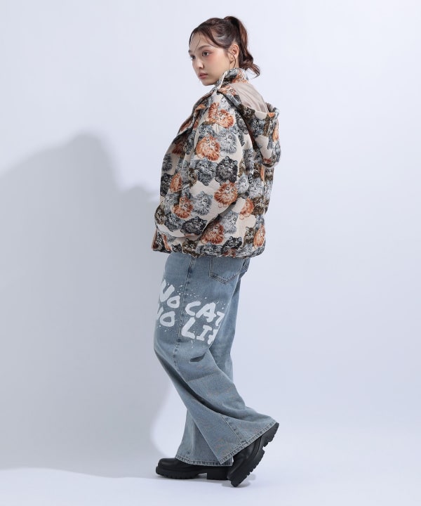 【+10%ポイントUP】猫 いっぱい フード ブルゾン Model : H163 B85 W58 H92　Size : M