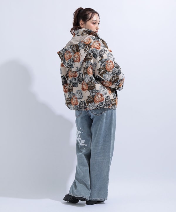 【+10%ポイントUP】猫 いっぱい フード ブルゾン Model : H163 B85 W58 H92　Size : M