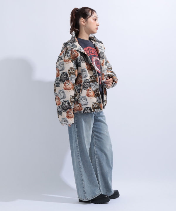 【+10%ポイントUP】猫 いっぱい フード ブルゾン Model : H163 B85 W58 H92　Size : M