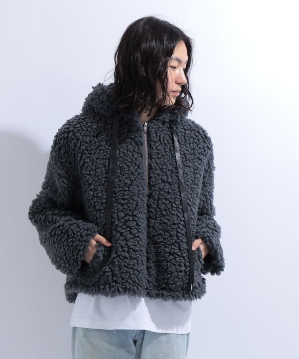 【+10%ポイントUP】猫耳 フード もこもこ ブルゾン BEAMS STAFF : H170　Size : M