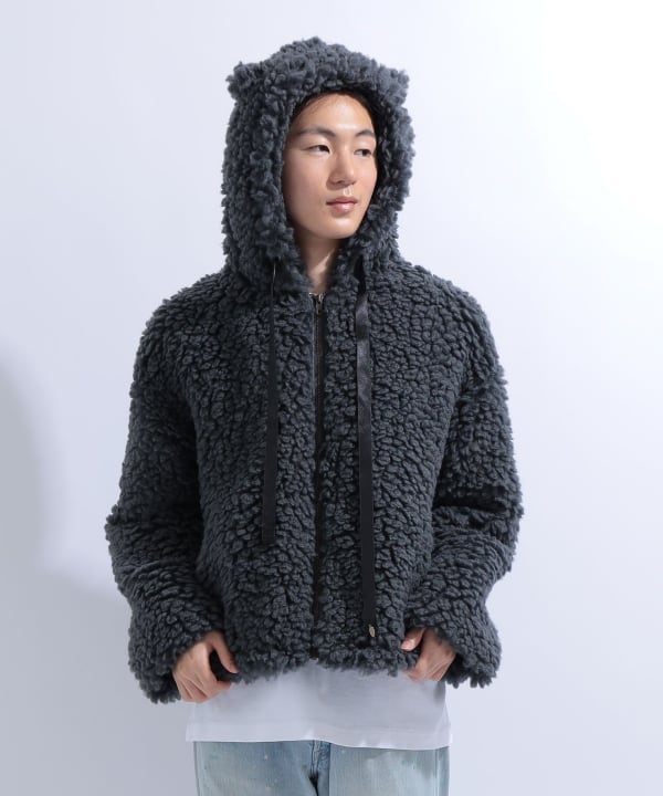 【+10%ポイントUP】猫耳 フード もこもこ ブルゾン BEAMS STAFF : H170　Size : M