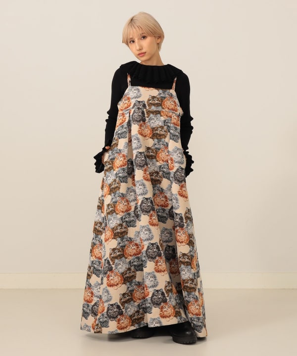 mmts（マミタス）猫いっぱい キャミソール ワンピース（ワンピース