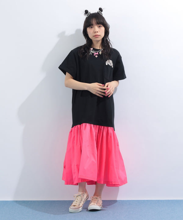 mmts（マミタス）ポケット ルビー 異素材 ワンピース（ワンピース