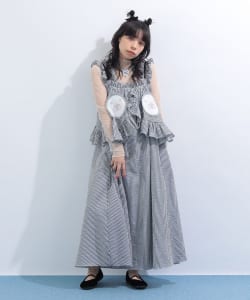 ルビー ストライプ フリル キャミソール ワンピース