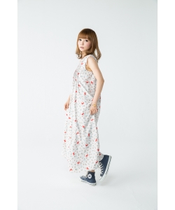【しょこたん着用】mmts / 花と猫 プリーツ ワンピース