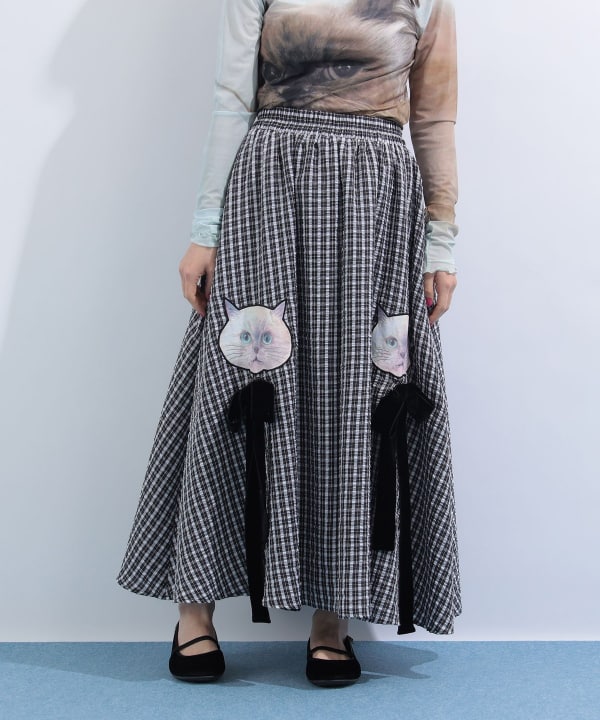 mmts（マミタス）ルビー ギンガムチェック ギャザー フレアスカート