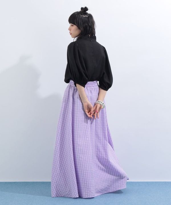 mmts（マミタス）ルビー ギンガムチェック ギャザー フレアスカート