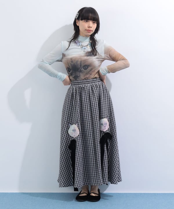 mmts（マミタス）ルビー ギンガムチェック ギャザー フレアスカート