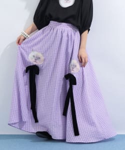 【+10%ポイントUP】ルビー ギンガムチェック ギャザー フレアスカート