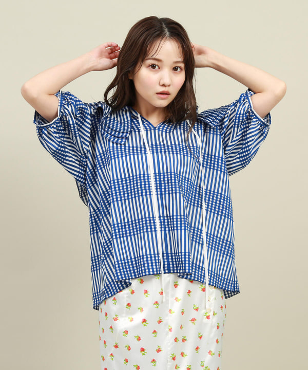 Beams Couture ビームス クチュール Beams Couture ブルーチェック フリル ブラウス シャツ ブラウス ブラウス プルオーバー 通販 Beams