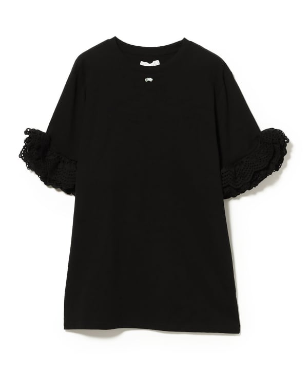 袖 レース フリル Tシャツ