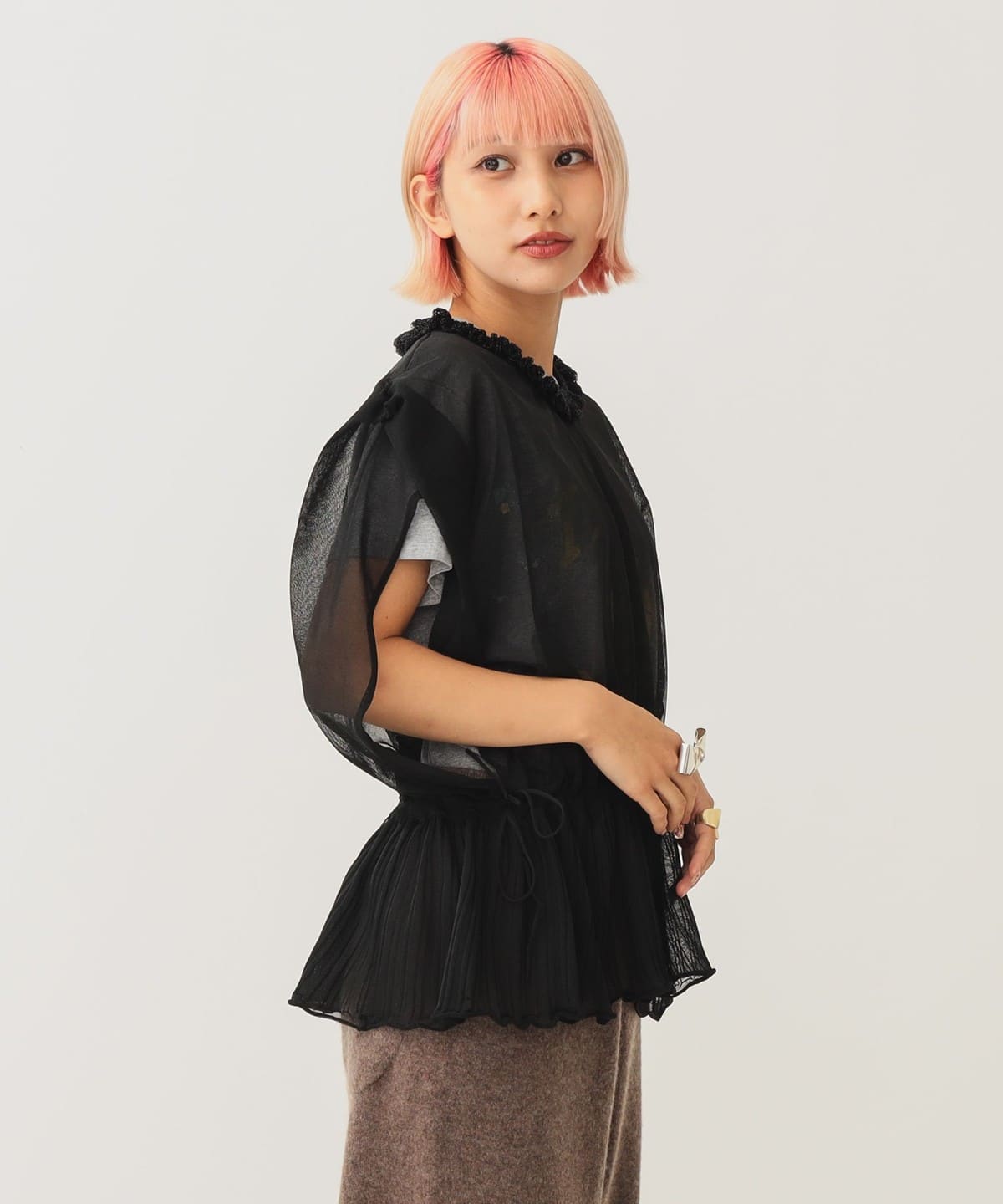 シースルー ニットベスト トップス WOMEN BLACK ONE SIZE シースルー ニットベスト トップス WOMEN BLACK ONE SIZE