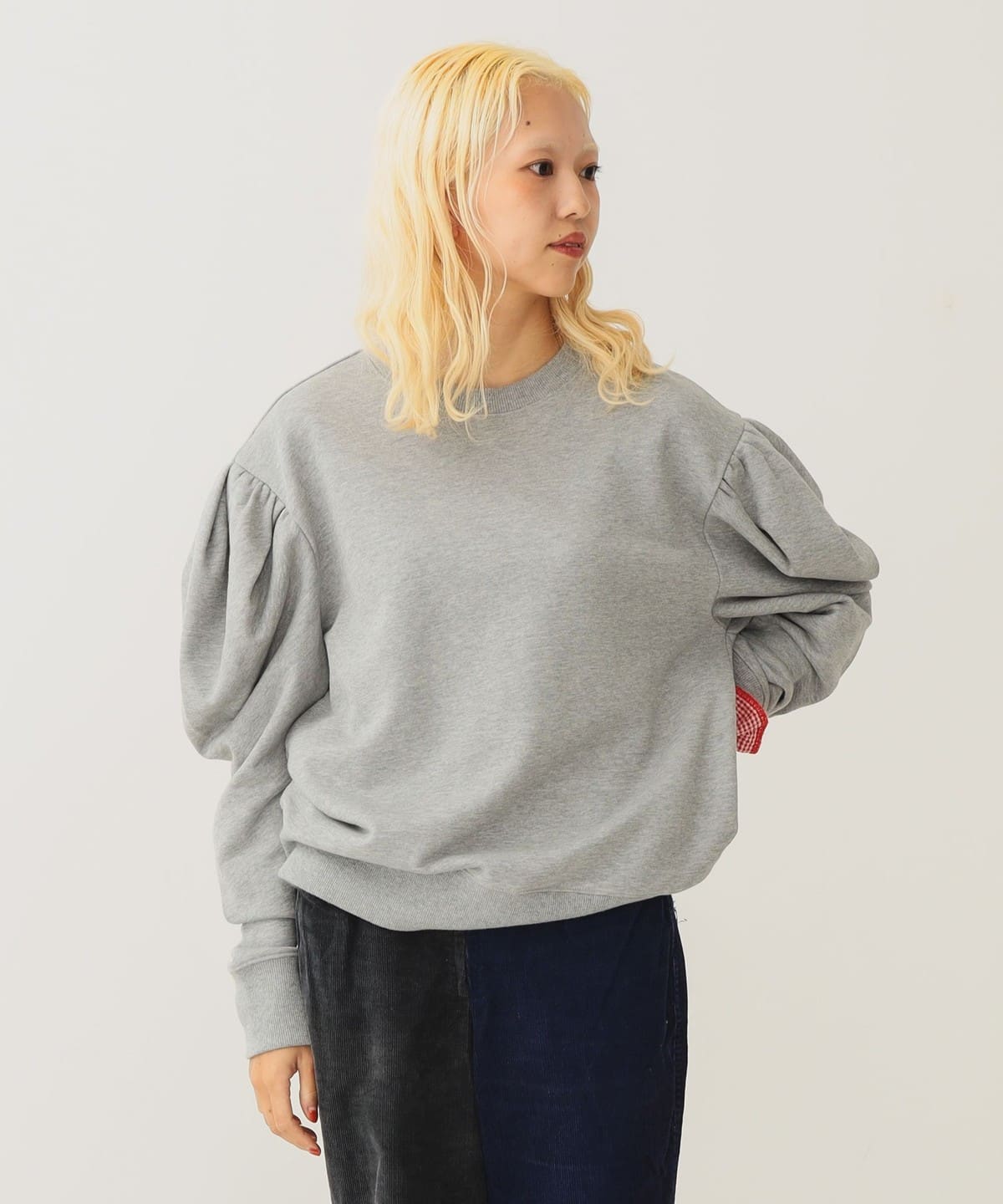 ボリューム袖 スウェット トップス WOMEN GREY ONE SIZE ボリューム袖 スウェット トップス WOMEN GREY ONE SIZE
