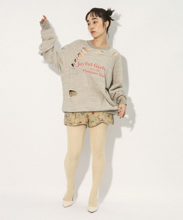 クラッシュ スウェット Model : H163 B79 W62 H87　Size : ONE SIZE
