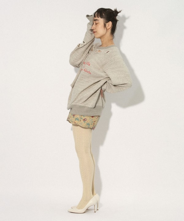 クラッシュ スウェット Model : H163 B79 W62 H87　Size : ONE SIZE