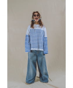 ORCIVAL × BEAMS COUTURE / ギンガム トップスBLUE