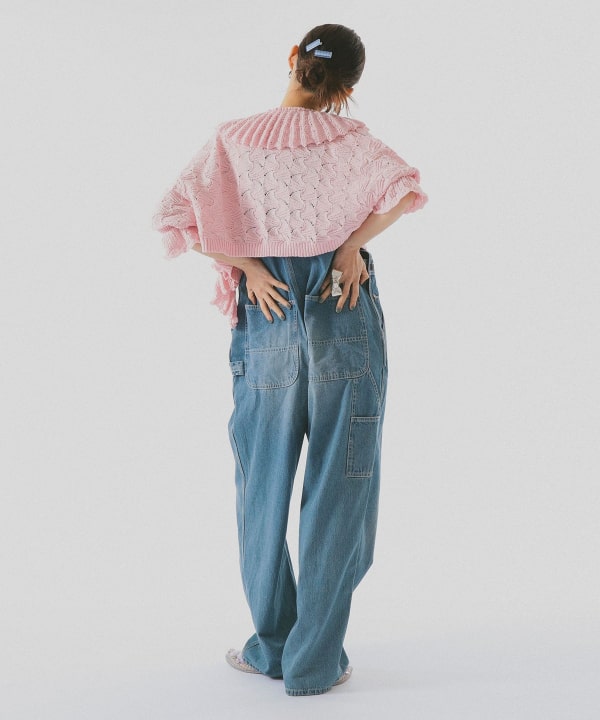 Eyelet Frill Knit Cardigan