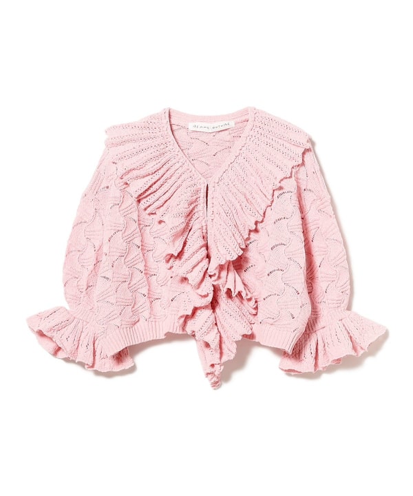 Eyelet Frill Knit Cardigan