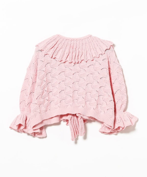 Eyelet Frill Knit Cardigan