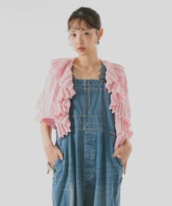アイレット フリル ニット カーディガン