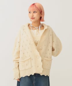 アイレット ニット ジャケット