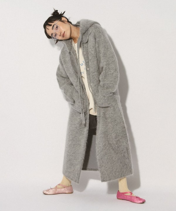 BEAMS COUTURE（ビームス クチュール）フード付き ニット コート