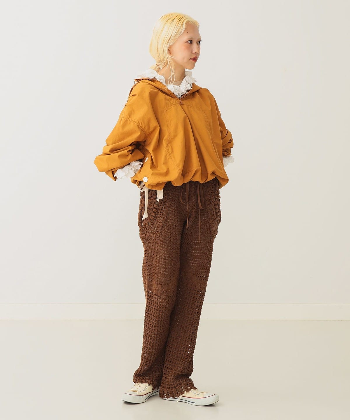 lui jewelry ルイジュエリー 春夏ニットパンツ　ブラウン BEAMS COUTURE（ビームス クチュール）かぎ針ニット パンツ（パンツ