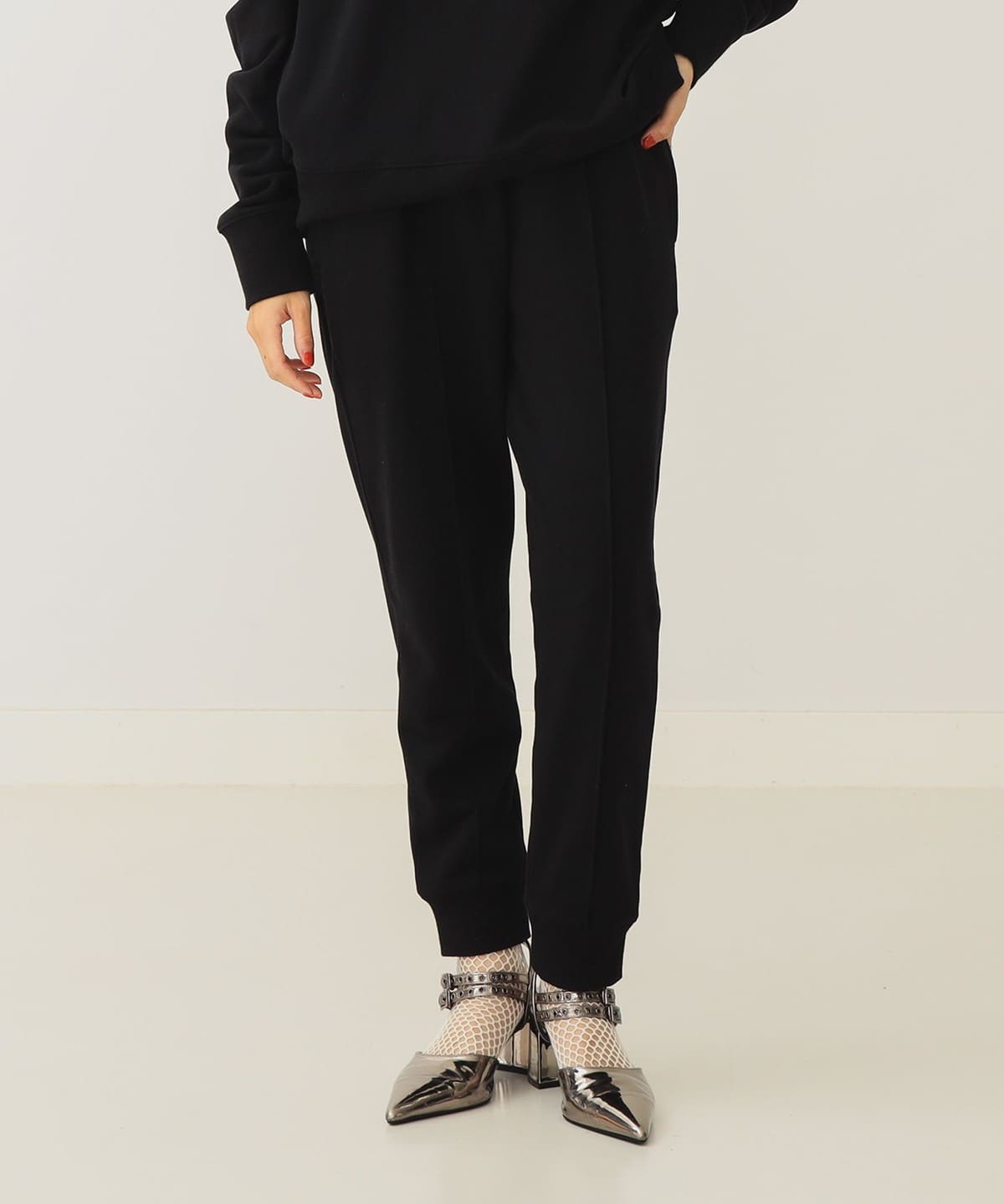 タックスウェットパンツ パンツ WOMEN BLACK ONE SIZE タックスウェットパンツ パンツ WOMEN BLACK ONE SIZE