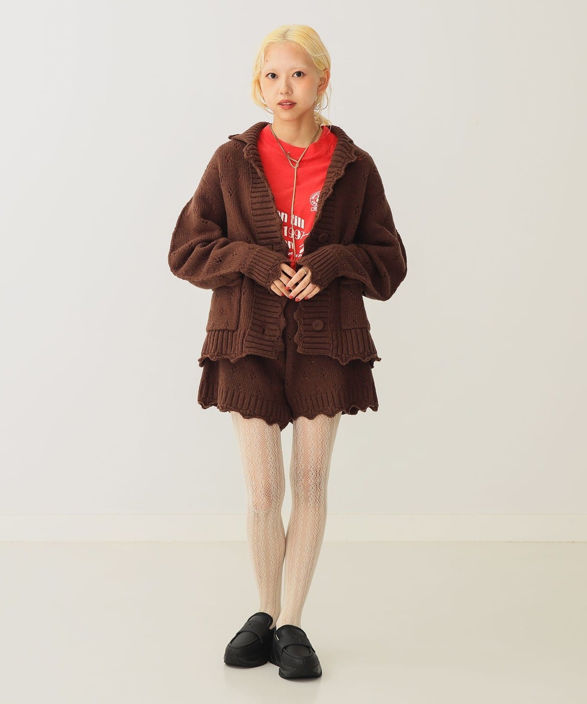 BEAMS COUTURE（ビームス クチュール）アイレット ニット ショート
