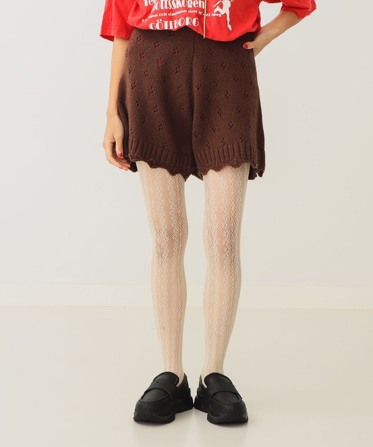 BEAMS COUTURE（ビームス クチュール）アイレット ニット ショート