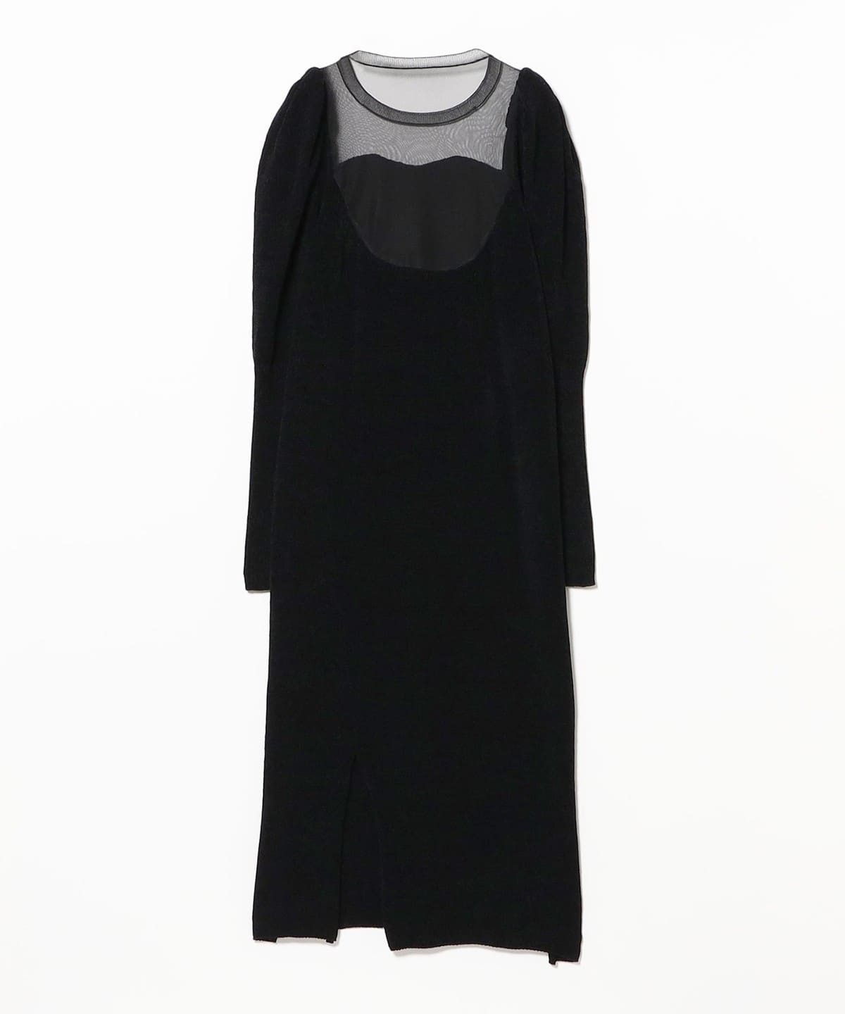 BEAMS COUTURE（ビームス クチュール）透け切替 ベロア ワンピース