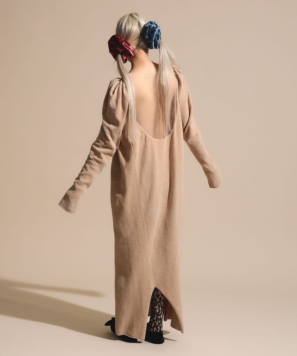 BEAMS COUTURE（ビームス クチュール）透け切替 ベロア ワンピース