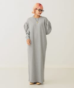 ボリューム袖 スウェットワンピース