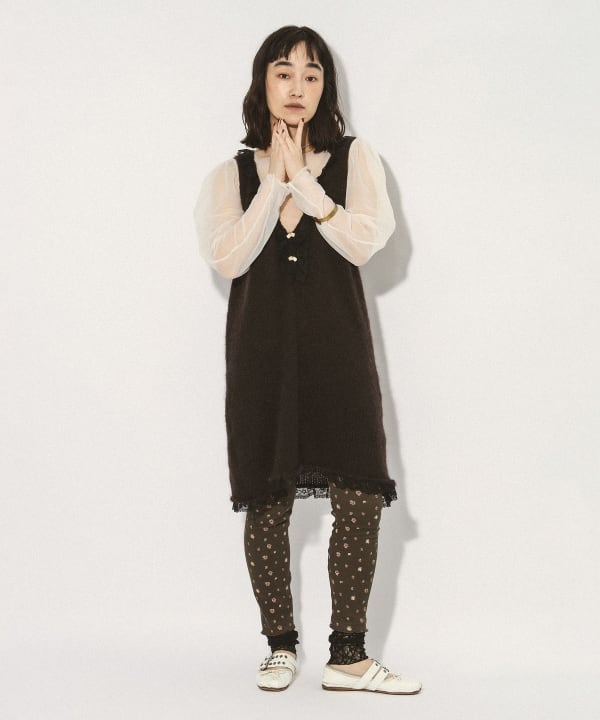 ニット ミニ ワンピース Model : H163 B79 W62 H87　Size : ONE SIZE