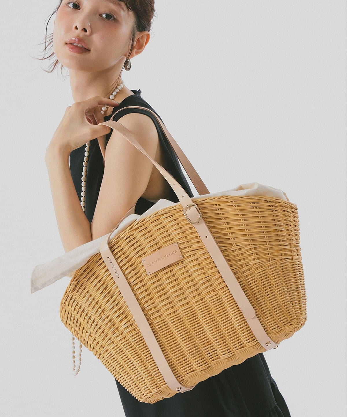 DEAN&DELUCA × BEAMS COUTUREラタンかごバッグ Mサイズ BEAMS COUTURE（ビームス クチュール）DEAN & DELUCA × BEAMS COUTURE