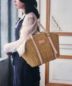 DEAN & DELUCA × BEAMS COUTURE / ラタン かごバッグ Mサイズ（保冷ポーチ付き）