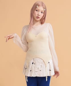 beams couture lingerie / ガーターベルトブークレニット ロングスリーブ