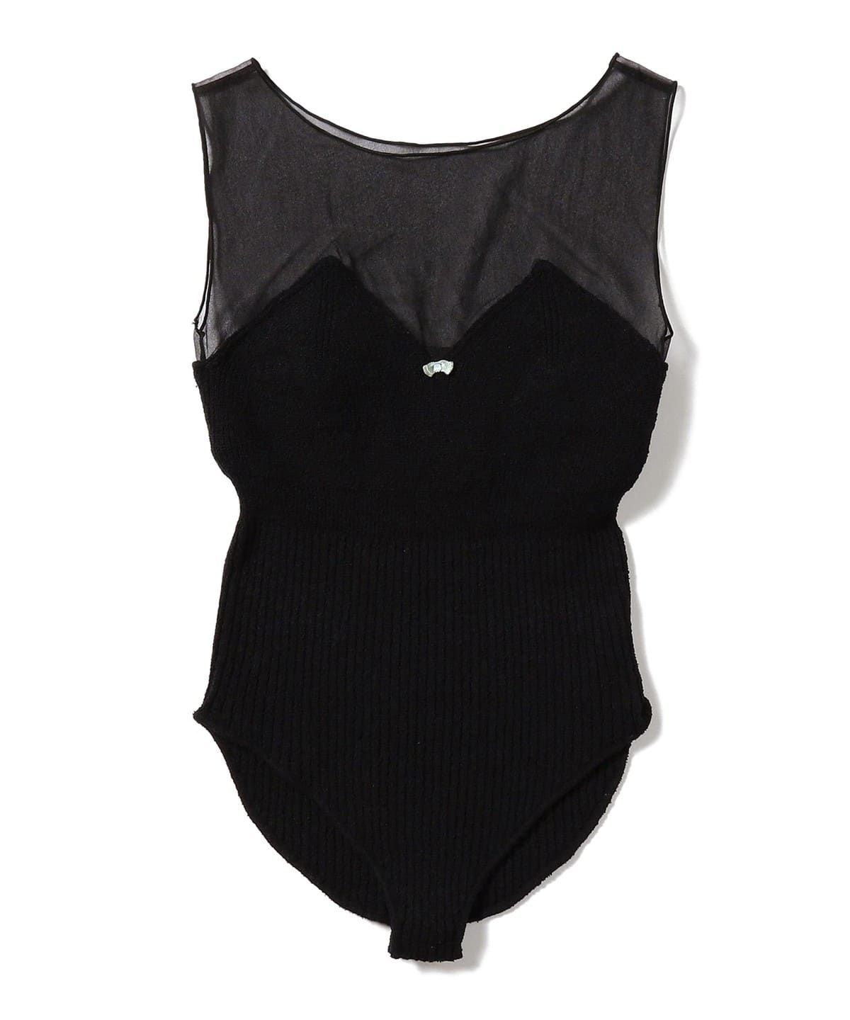 ブークレニットボディスーツ ノースリーブ トップス WOMEN BLACK ONE SIZE ブークレニットボディスーツ ノースリーブ トップス WOMEN BLACK ONE SIZE