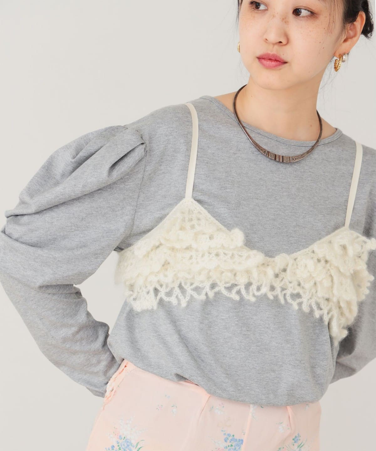 手編み モヘヤニットブラ トップス WOMEN IVORY ONE SIZE 手編み モヘヤニットブラ トップス WOMEN IVORY ONE SIZE