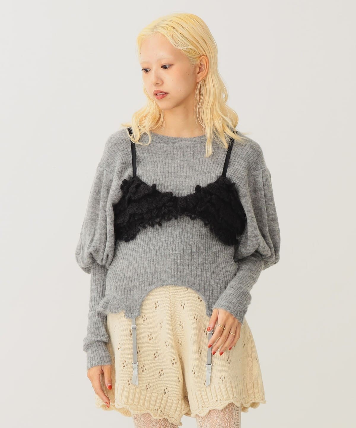 BEAMS COUTURE（ビームス クチュール）手編み モヘヤニットブラ 