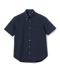 ▲BEAMS F / COOLMAX(R) シアサッカー ボタンダウンカラーシャツ