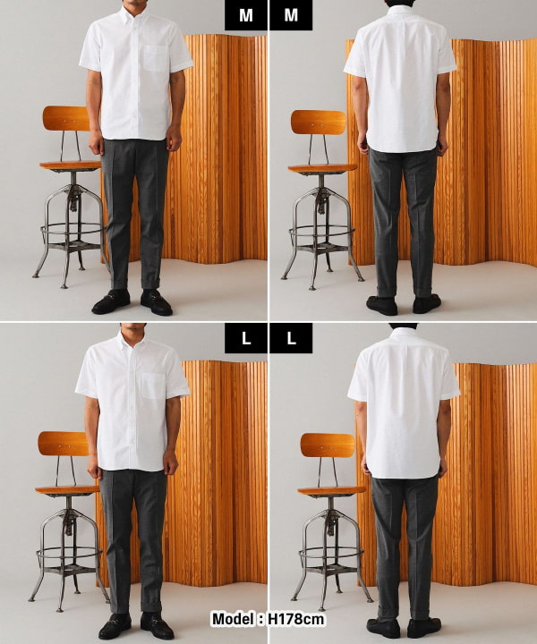 【極美品】BEAMS PLUS シアサッカー ボタンダウン リネンシャツ XL BEAMS F（ビームスF）COOLMAX(R) シアサッカー ボタンダウン