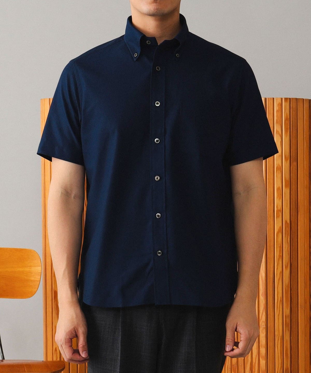 COOLMAX (R) カラミ ボタンダウンシャツ シャツ・ブラウス MEN NAVY S COOLMAX (R) カラミ ボタンダウンシャツ シャツ・ブラウス MEN NAVY S