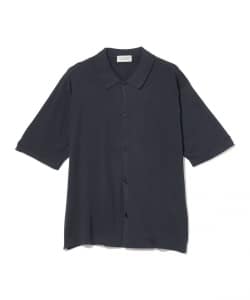 JOHN SMEDLEY / コットン フロントオープン ニットポロシャツ