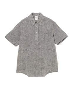 【別注】Brooks Brothers / リネン ソリッド ショートスリーブ プルオーバー ボタンダウン シャツ