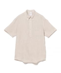 【別注】Brooks Brothers / リネン ソリッド ショートスリーブ プルオーバー ボタンダウン シャツ