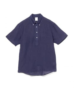 【別注】Brooks Brothers / リネン ソリッド ショートスリーブ プルオーバー ボタンダウン シャツ