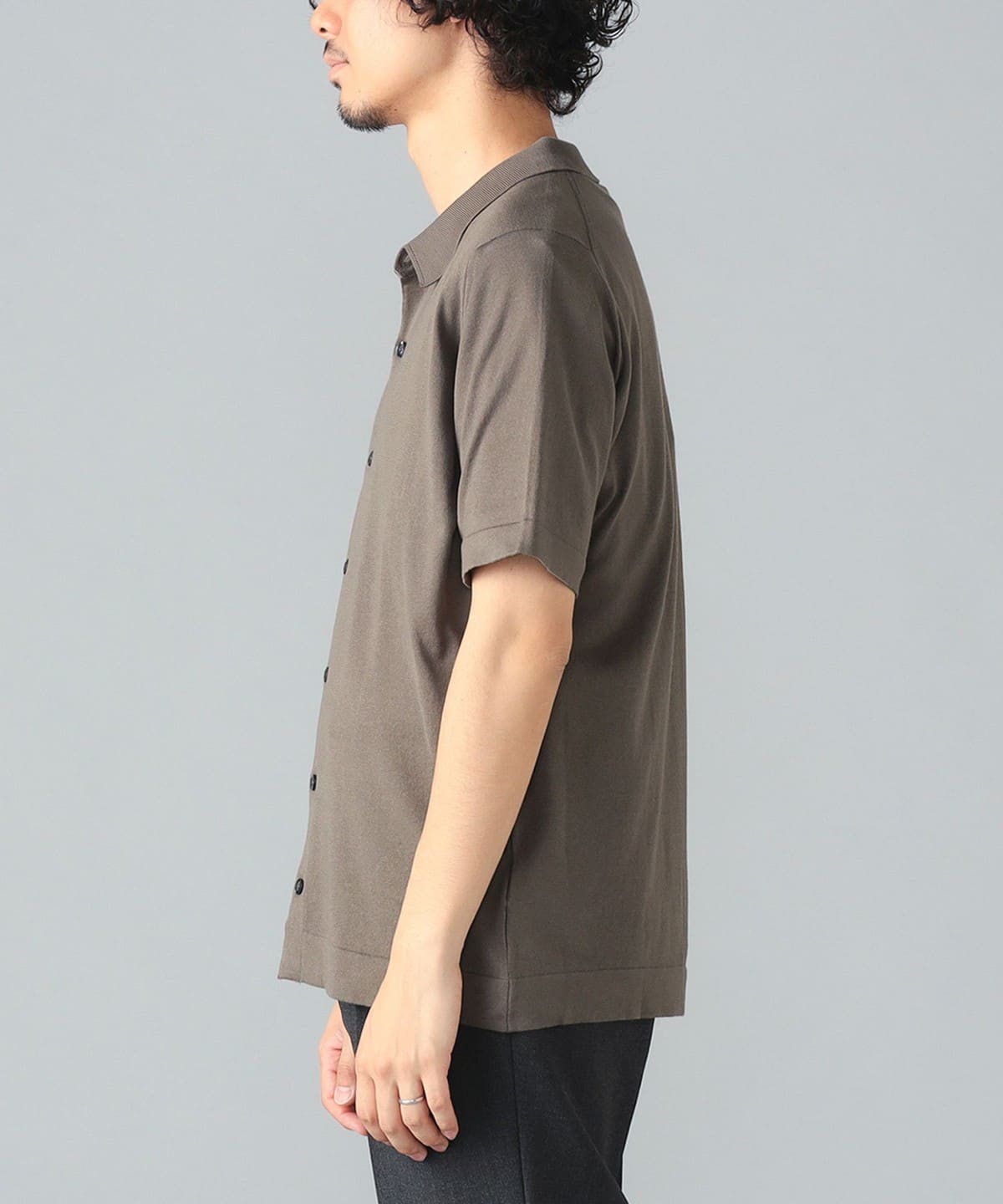 BEAMS F（ビームスF）JOHN SMEDLEY / FOLKE コットン フロントオープン